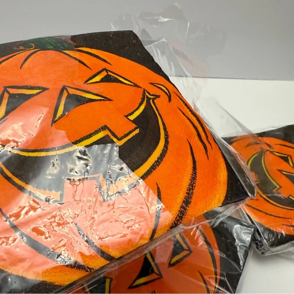Vintage Trend Setters Jack-o'-lantern Pumpkin Paper Napkins Lot Of 4 Packages